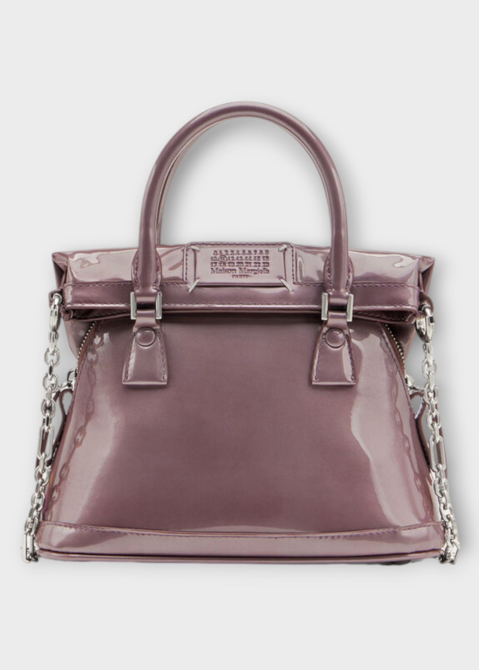 Maison Margiela Maison Margiela Bag, Pink, 5AC Glossy Patent Leather Classique Micro Cross- Body Bag In Dusty Pink