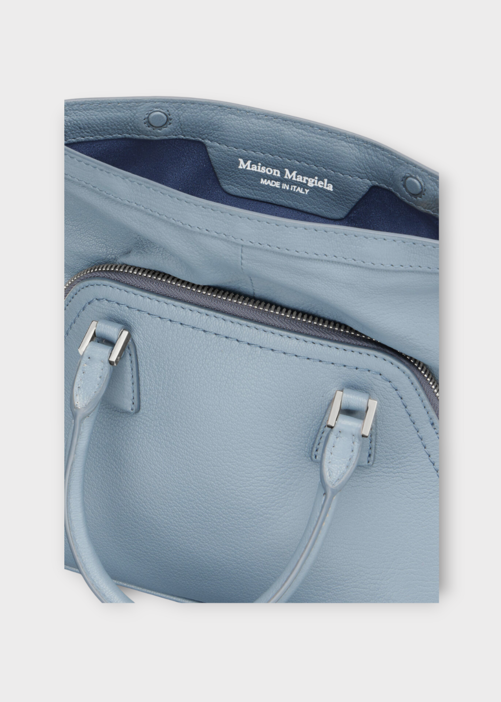 Maison Margiela Maison Margiela Bag, Grey, 5AC Leather Classique Micro Cross- Body Bag In Grey Blue