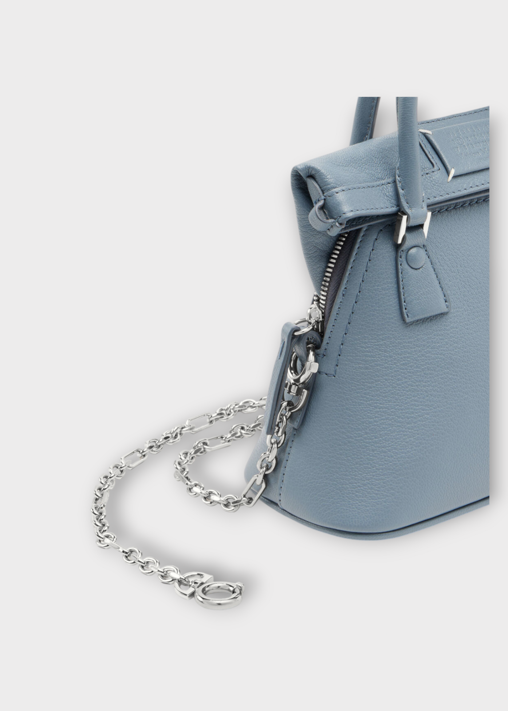 Maison Margiela Maison Margiela Bag, Grey, 5AC Leather Classique Micro Cross- Body Bag In Grey Blue