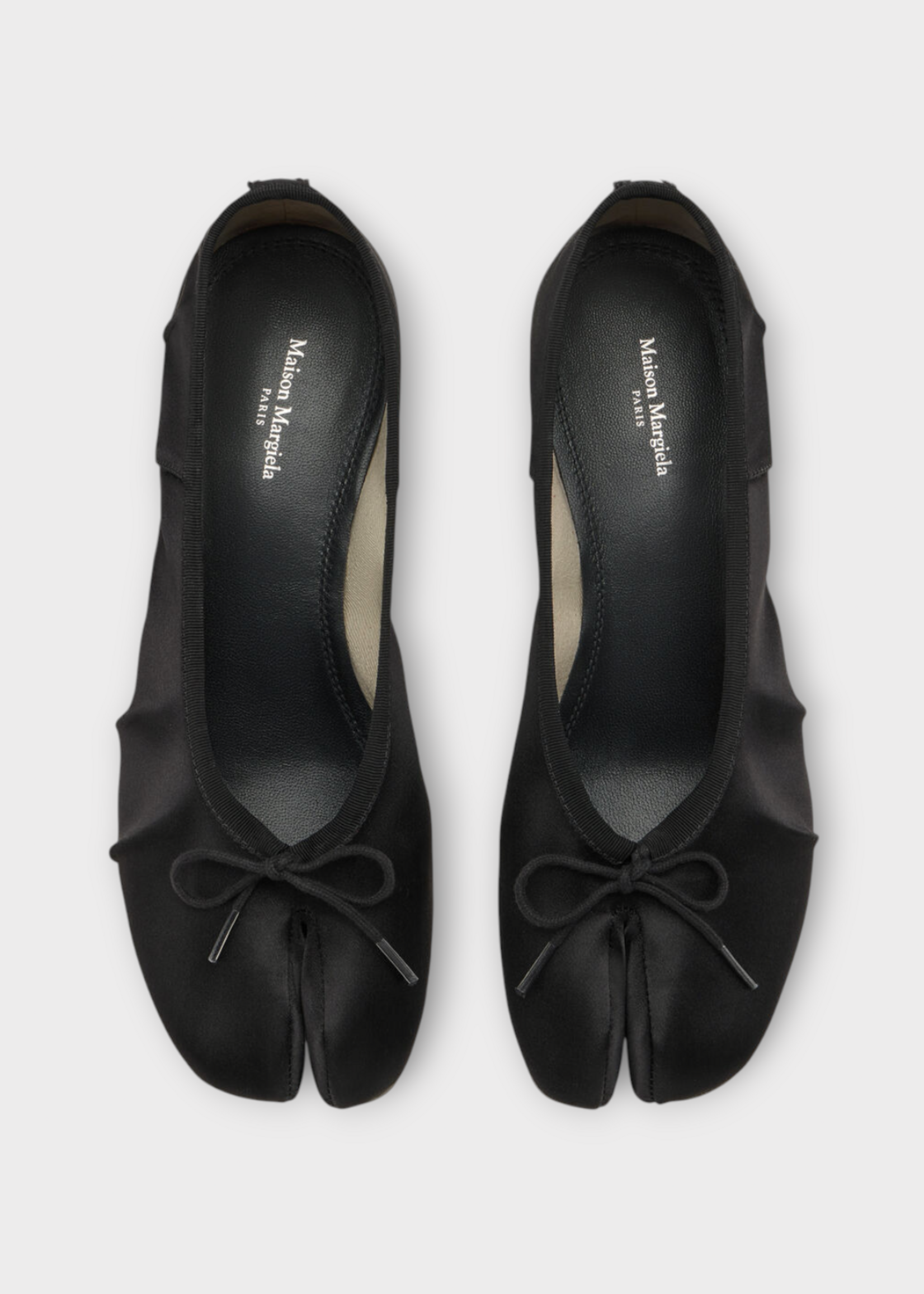 Maison Margiela Maison Margiela Flats, Black, Tabi Satin Ballerina In Black