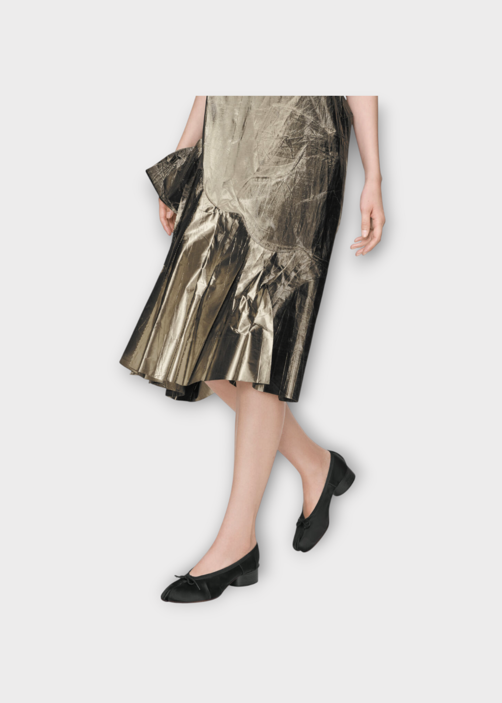 Maison Margiela Maison Margiela Flats, Black, Tabi Satin Ballerina In Black