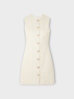 Destree Destree Dress, Beige, Camille Sleeveless Buttoned Mini Dress in Ecru w/ Threads Details