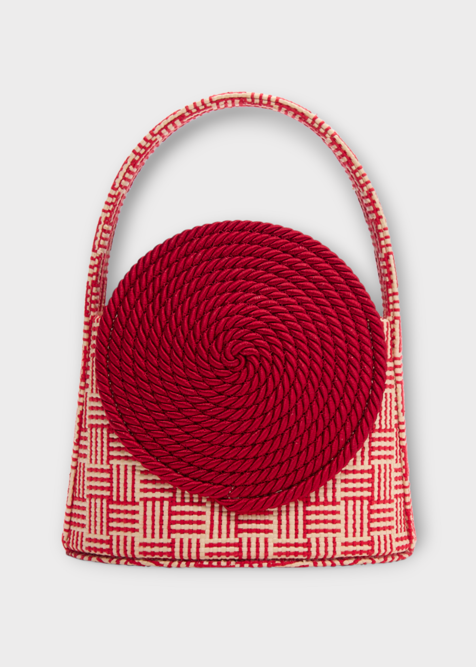 Destree Destree Bag, Multi, Gunther Small Straw Passementerie Cross-Body Bag in Natural & Red