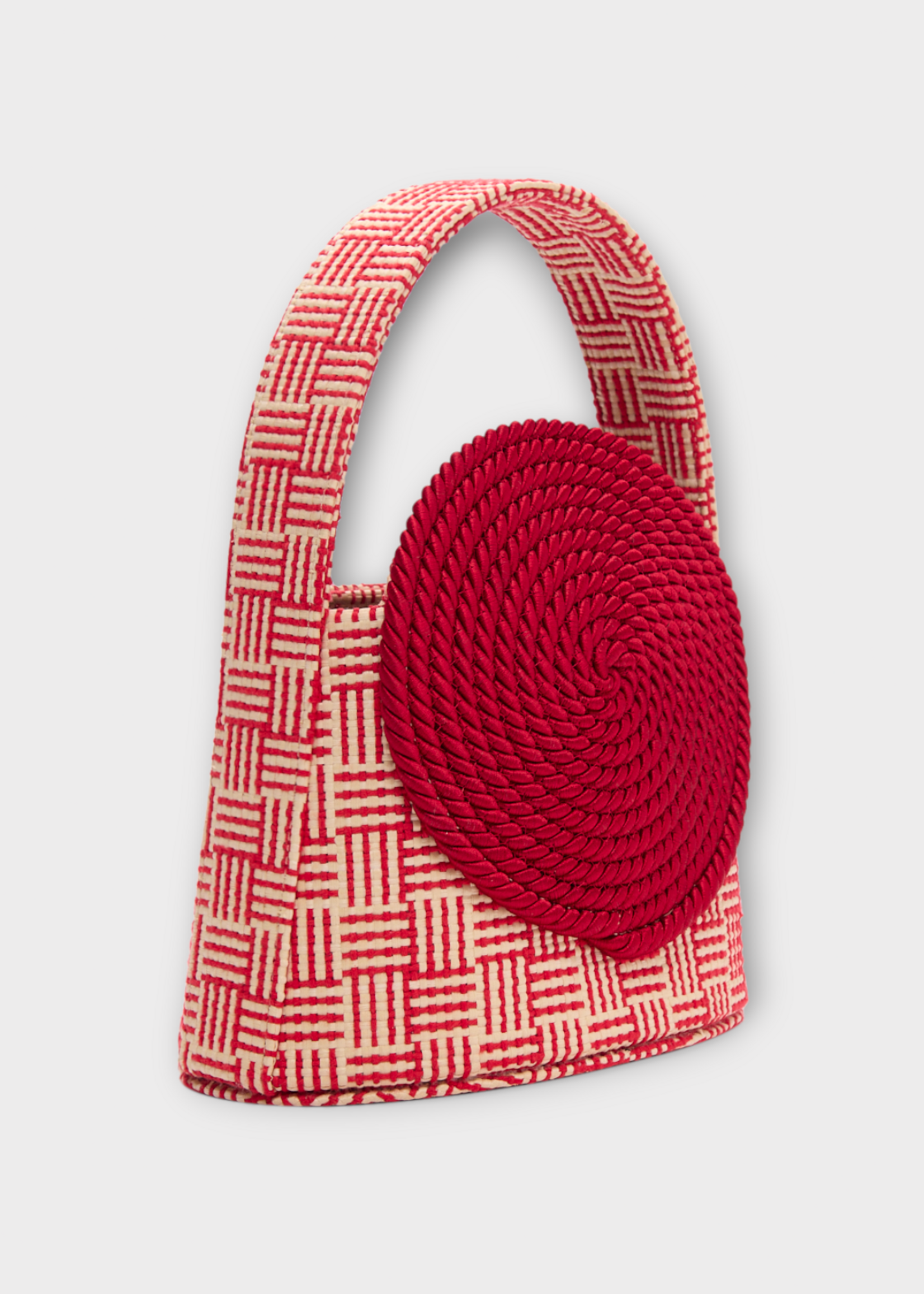 Destree Destree Bag, Multi, Gunther Small Straw Passementerie Cross-Body Bag in Natural & Red