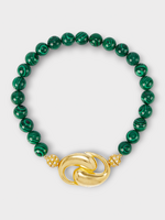 Destree Destree Necklace, Green, Elizabeth Candies Knot Necklace in Dark Green & Gold