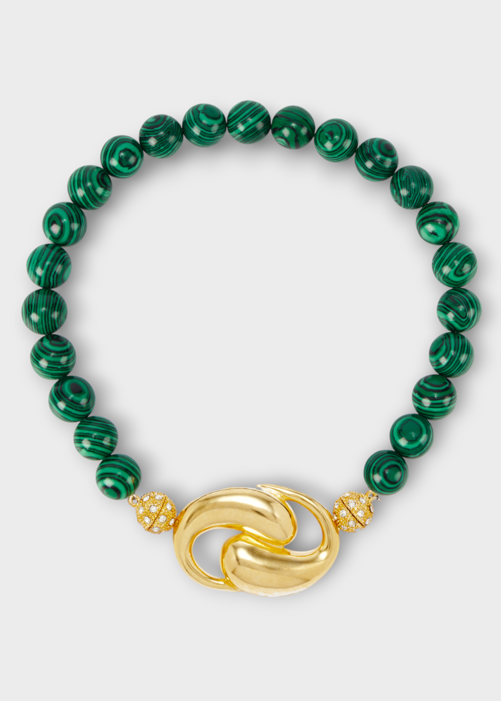 Destree Destree Necklace, Green, Elizabeth Candies Knot Necklace in Dark Green & Gold