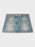 Courreges Courreges Skirt, Blue, Cotton Denim Signature Mini Skirt In Denim Blue