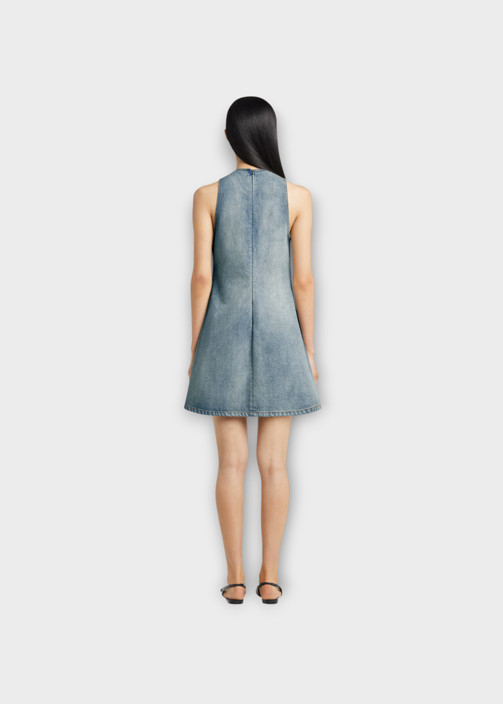 Courreges Courreges Dress, Blue, Cotton Heritage Denim A-Line Dress In Denim Blue