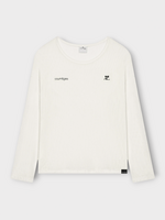Courreges Courreges Top, White, Printed Mesh Long Sleeve Top In Heritage White
