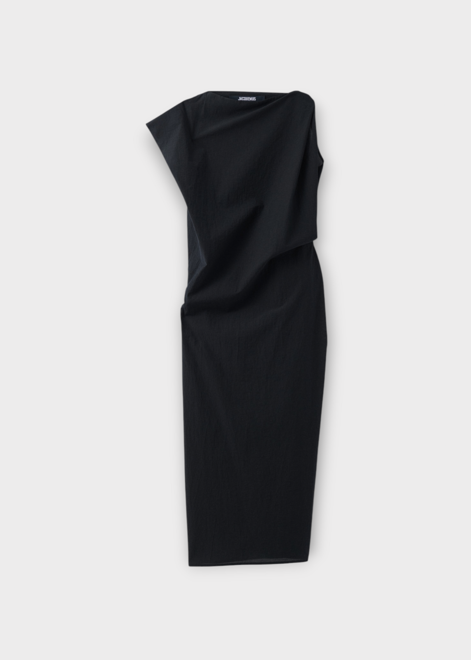 Jacquemus Jacquemus Dress, Black, La Robe Drap Cotton Sleeveless Midi Dress In Black