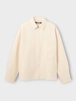 Jacquemus Jacquemus Shirt, White, La Chemise Mecano Cotton Workwear Zipped Up Shirt In Off-White