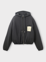 Jacquemus Jacquemus Sweatshirt, Navy, Le Hoodie Torneo Cotton Zipped Up Hooded Sweatshirt In Dark Navy w/ Rosemary Label