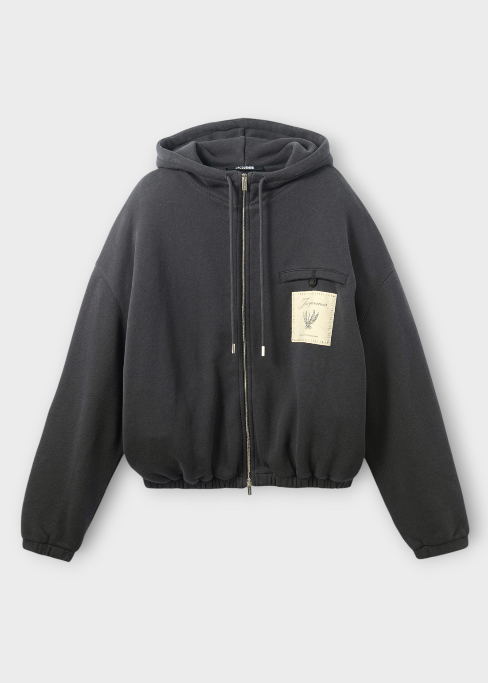 Jacquemus Jacquemus Sweatshirt, Navy, Le Hoodie Torneo Cotton Zipped Up Hooded Sweatshirt In Dark Navy w/ Rosemary Label