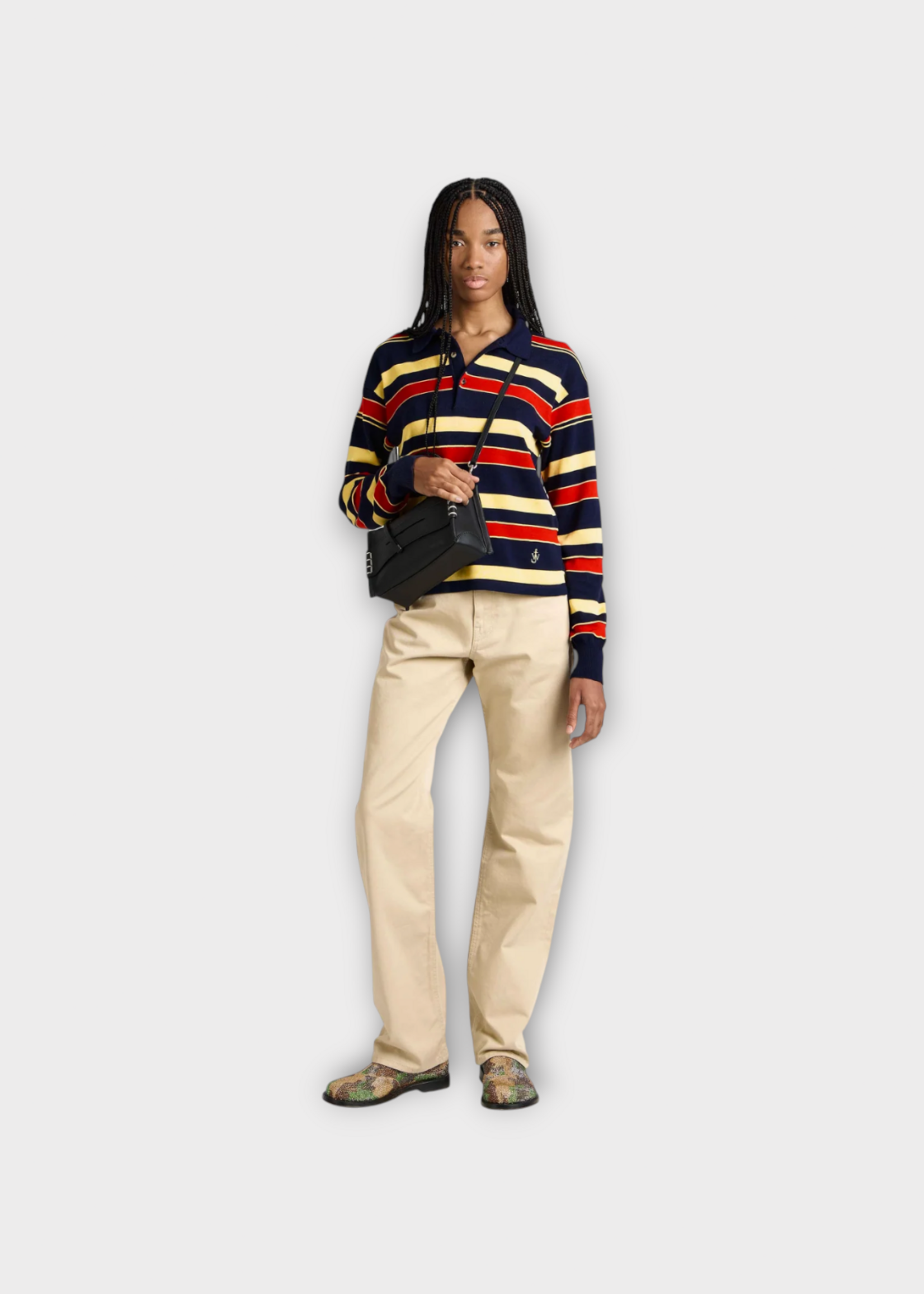 J.W. Anderson J.W. Anderson Bag, Black, Calf Leather Small Loafer Top Handle Bag In Black