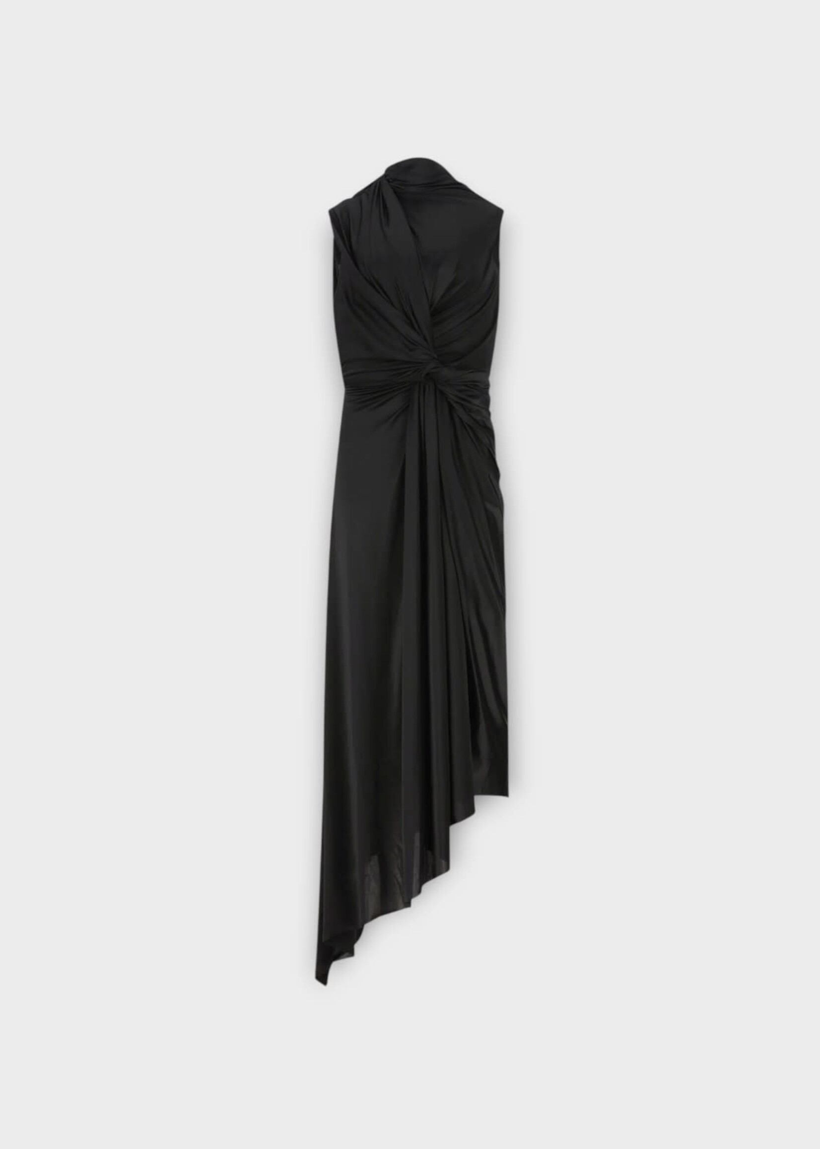 Balenciaga Balenciaga Dress, Black, Light Jersey Sleeveless Asymmetric Twist Detail Dress