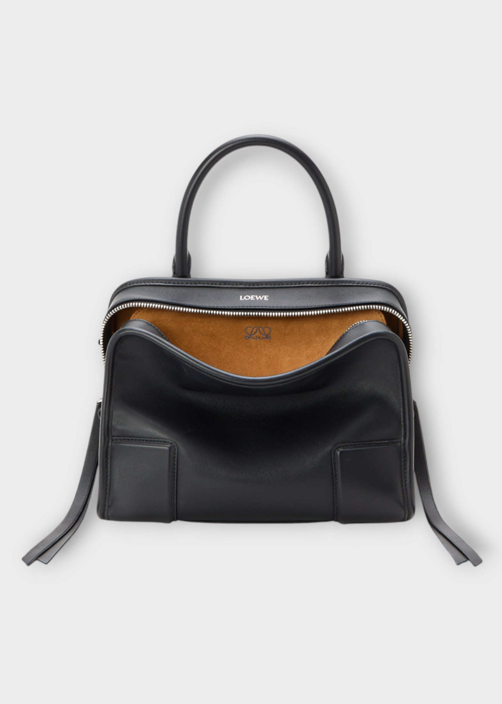 Loewe Loewe Bag, Black, Amazona 180 Calf Leather Top Handle Small Bag In Black