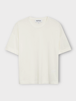 Partow Partow T-Shirt, White, Worth Cashmere Mix Relaxed Fit Short Sleeve T-Shirt w/ Rolled Sleeve Cuff
