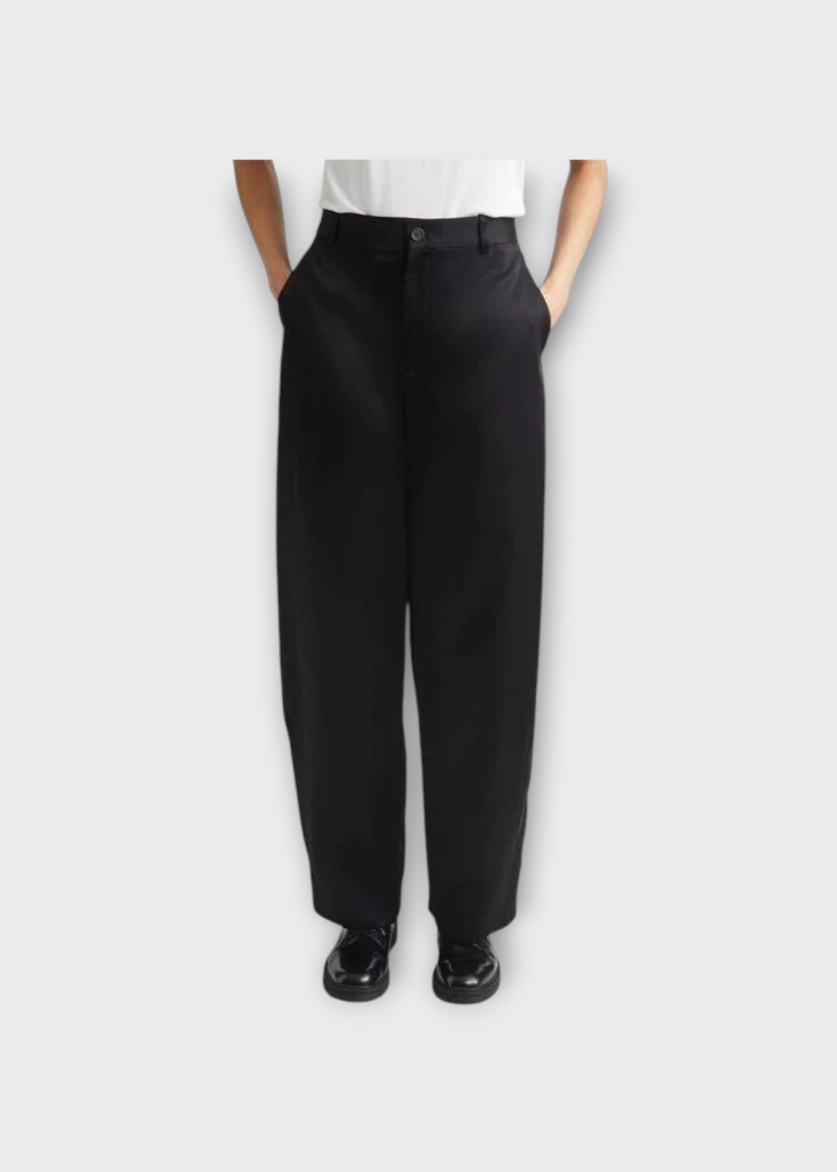 Partow Partow Trousers, Black, Barrow Silk Blend Wide Leg Pants