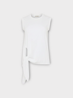 J.W. Anderson J.W.Anderson Top, White, Cotton Tank Top In White w/ Hem Knot Detail