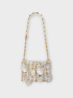 Rabanne Rabanne Bag, Multi, 1969 Shell Discs Nano Bag White & Gold w/ Double Chain Strap
