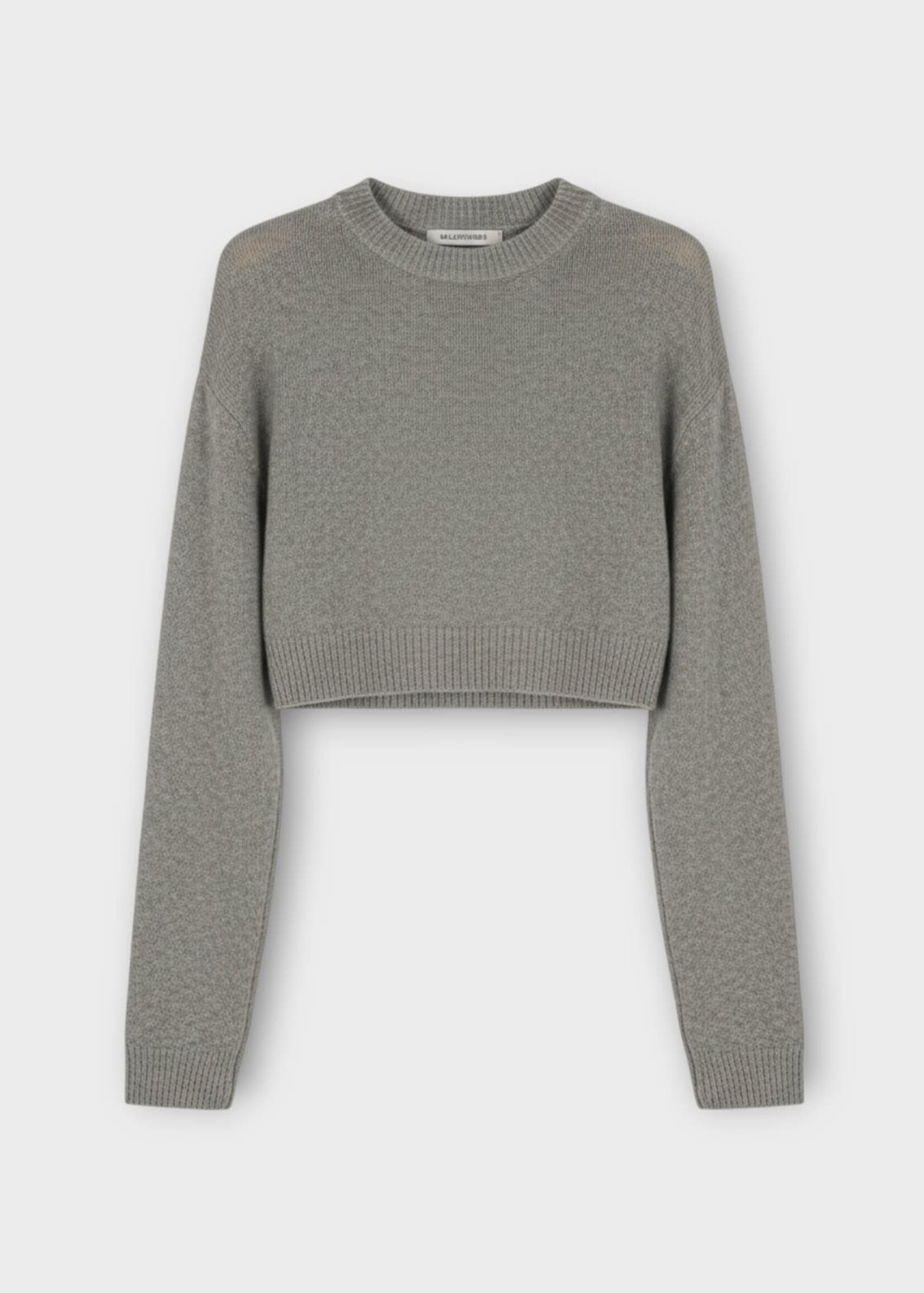 Balenciaga Balenciaga Knitwear, Grey, Cropped Cashmere Crewneck In Heather Grey