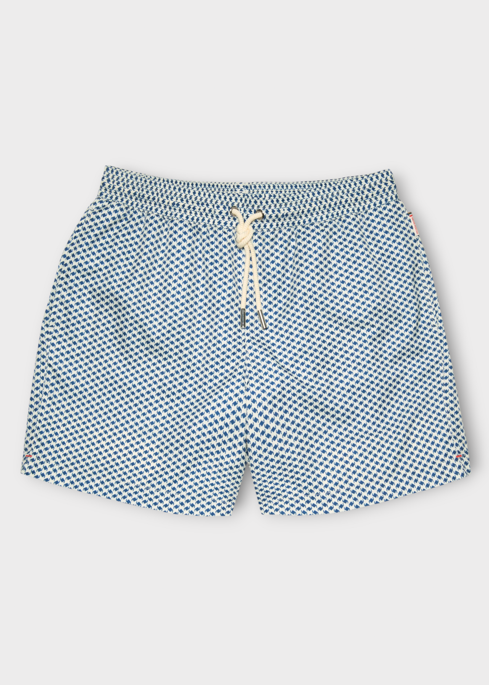 Orlebar Brown Orlebar Brown Swimwear, Print, Boxer III Modula Swim Trunks In White w/ Nova Blue Print