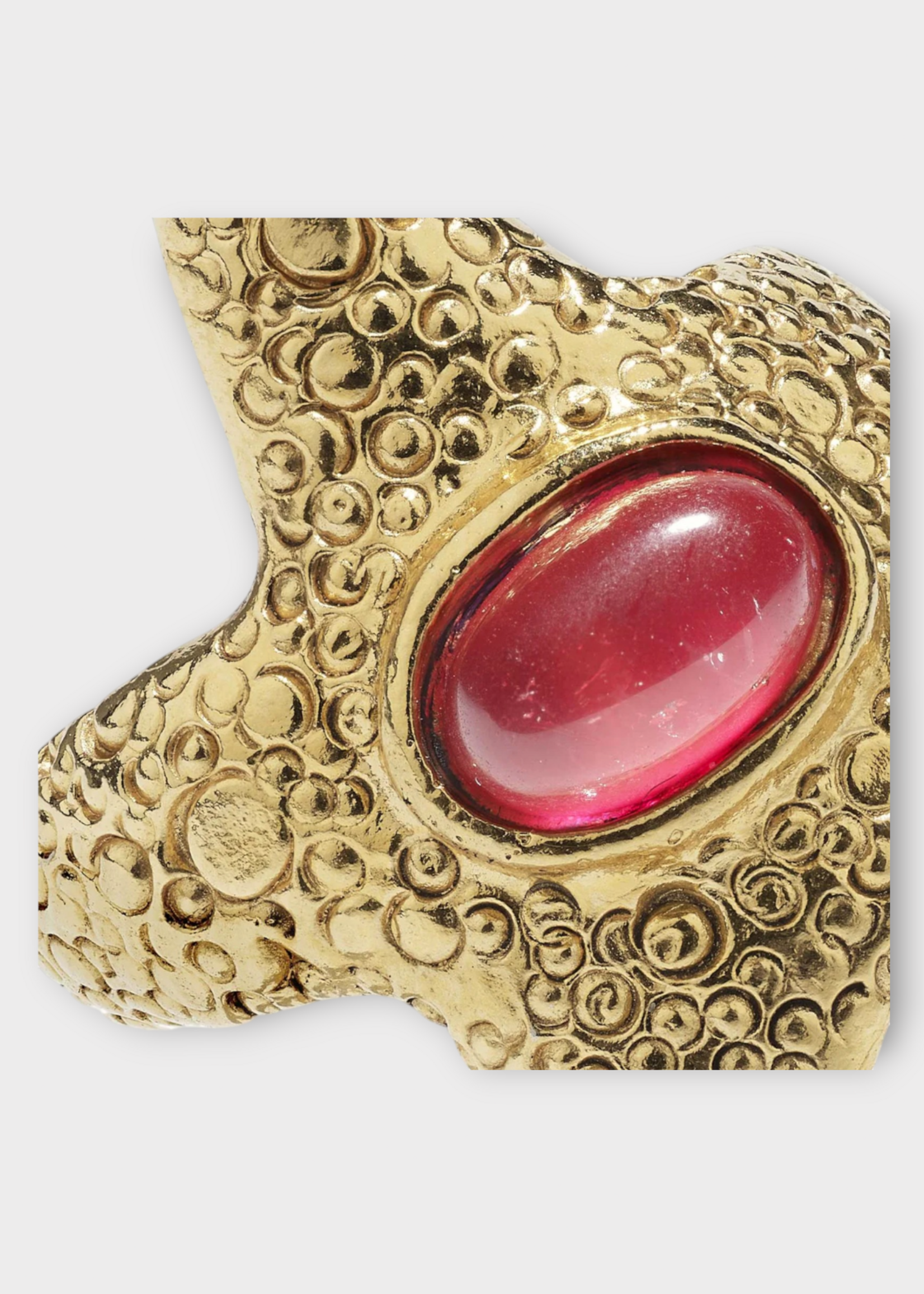 Goossens Goossens Earring, Gold, Starfish 24K Gold Pleated Boheme Ear cuff In Gold & Indian Red