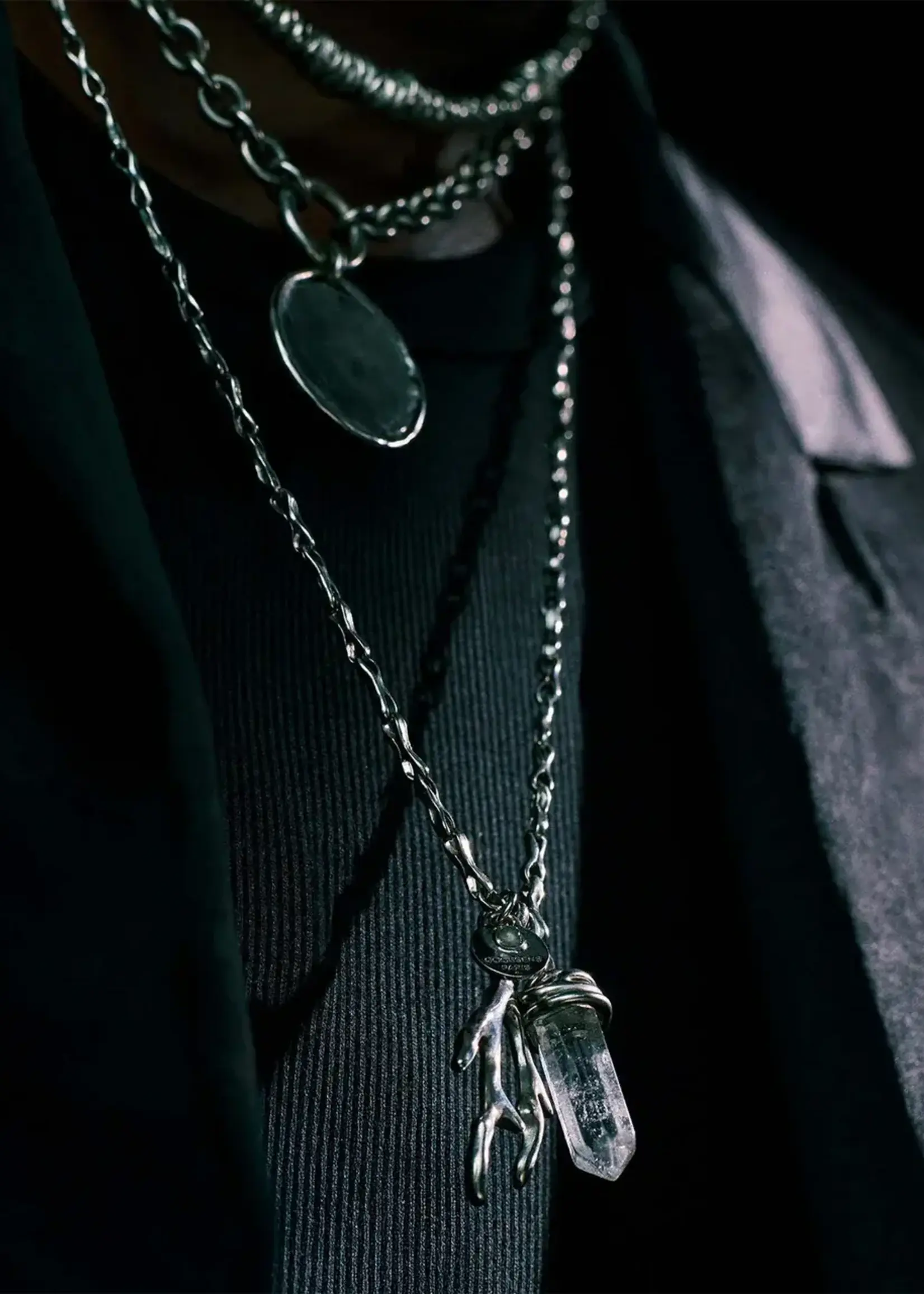 Goossens Goossens Necklace, Silver, Ariane Palladium Chain Necklace In Silver