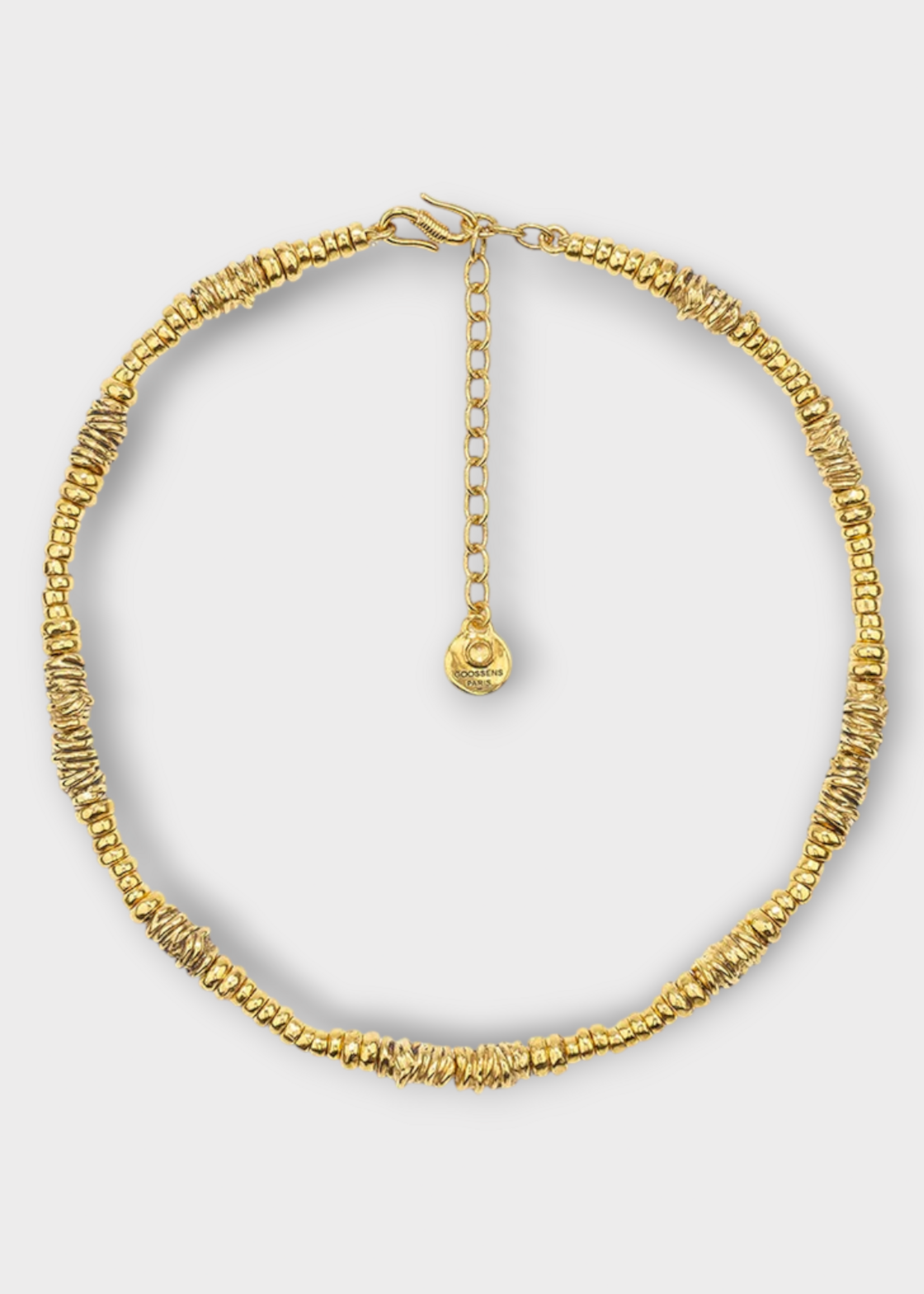 Goossens Goossens Necklace, Gold, Ariane 24K Gold Pleated Chain Necklace In Gold