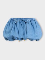 Patou Patou Skirt, Blue, Cotton Blend Bloomer Mini Skirt In Heritage Blue Wash