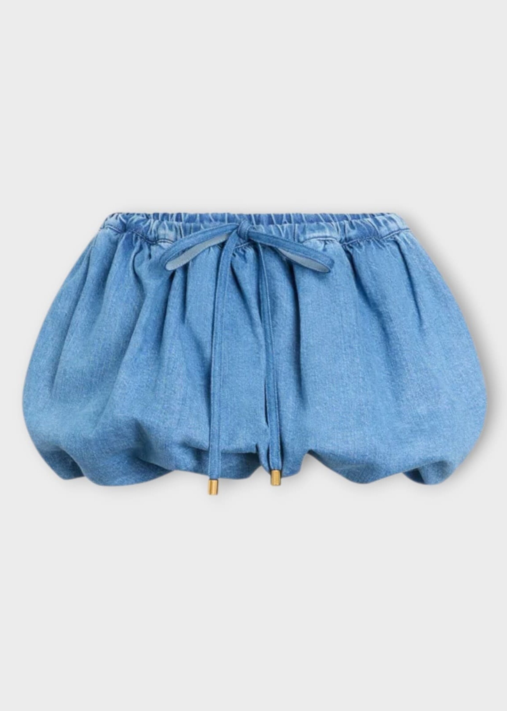Patou Patou Skirt, Blue, Cotton Blend Bloomer Mini Skirt In Heritage Blue Wash