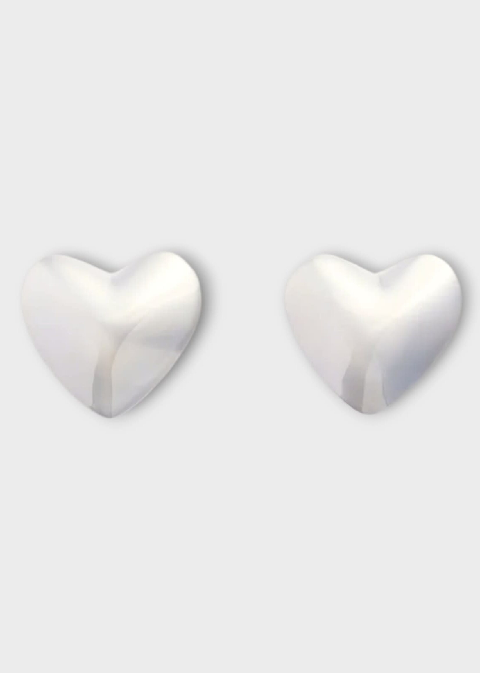 Patou Patou Earrings, Silver, M Heart Clip on Earrings In Silver