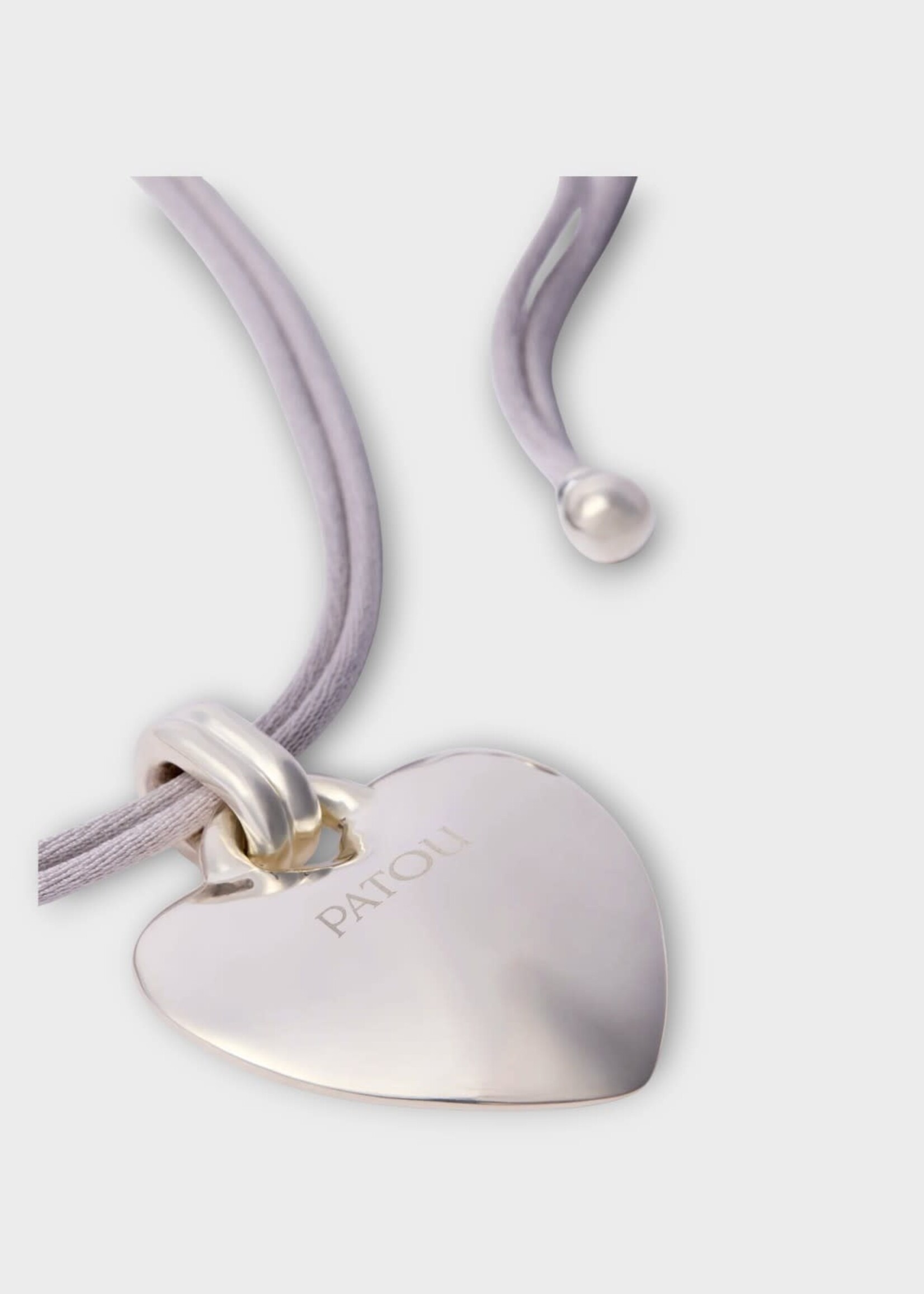Patou Patou Necklace, Silver, Heart Ribbon Necklace In Silver