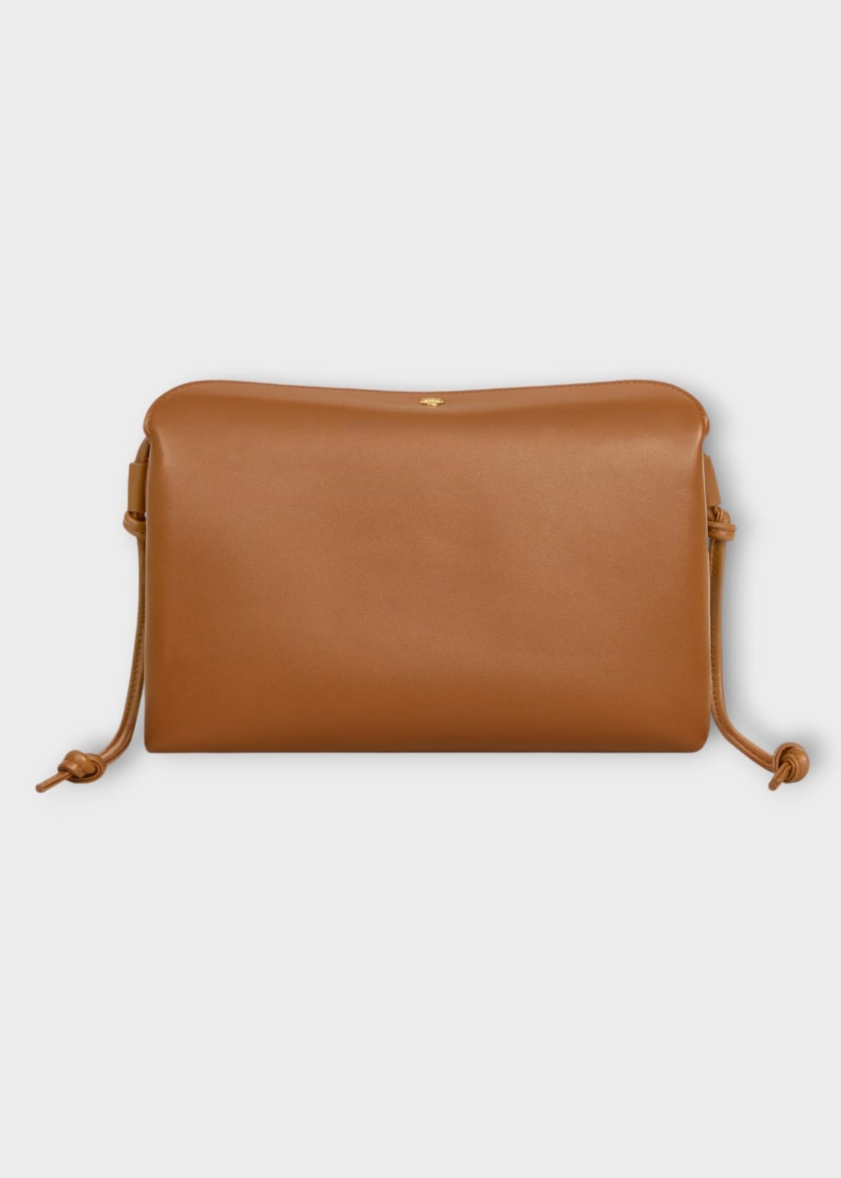 Celine Celine Bag, Brown, Trio Flap Lambskin Leather Shoulder Bag in Soft Tan