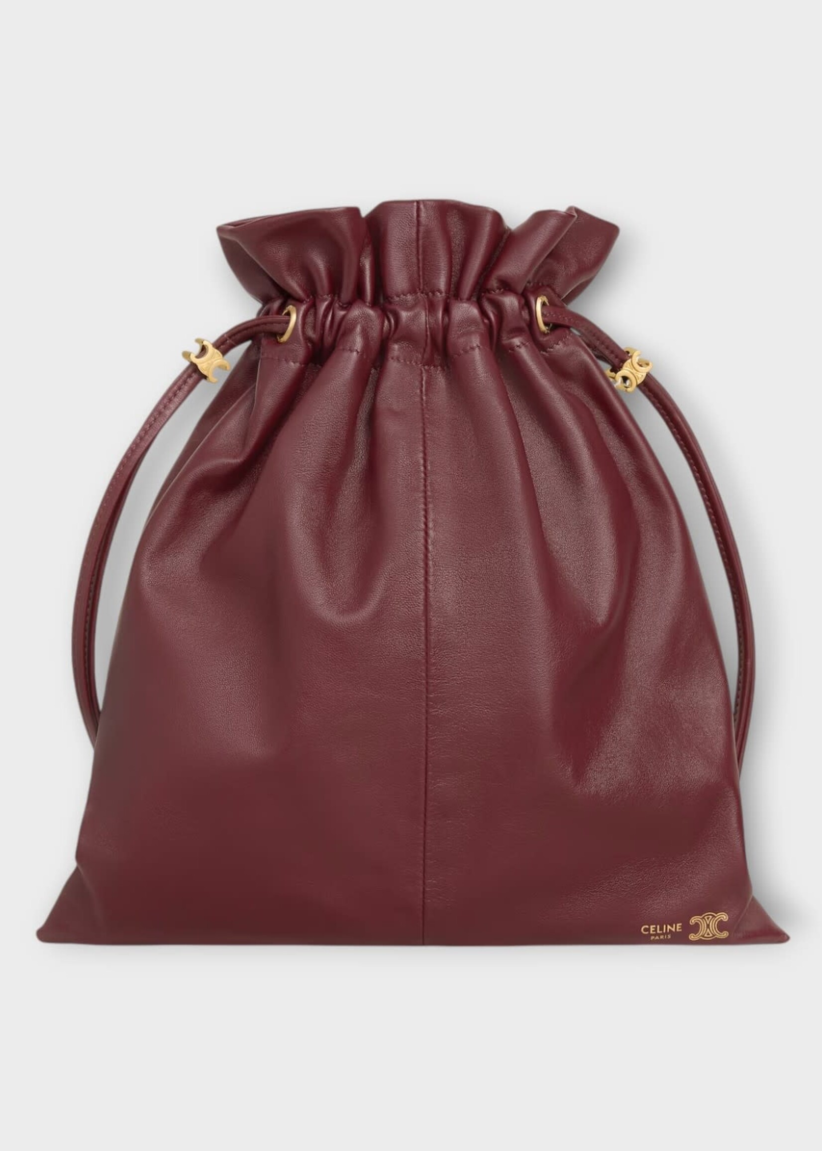 Celine Celine Bag, Brown, Small Crystal Lambskin Pouch In Syrah