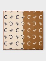 Celine Celine Scarf, Print, Printed Silk Twill 90x90Cm Square Scarf In Off White & Camel