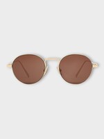 Celine Celine Sunglasses, Gold, Round Metal Frame 28 in Light Gold w/ Brown Lenses