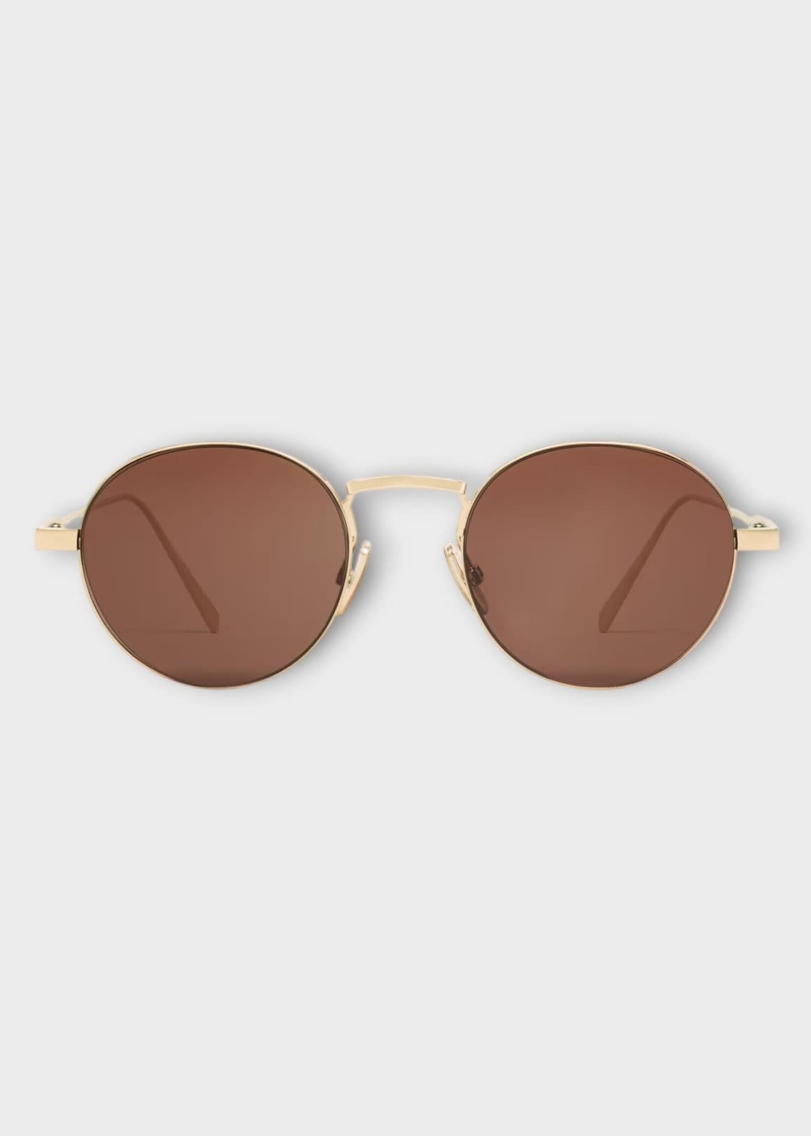 Celine Celine Sunglasses, Gold, Round Metal Frame 28 in Light Gold w/ Brown Lenses