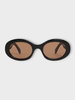 Celine Celine Sunglasses, Black, Triomphe 01 Oval Acetate Frame in Black w/ Nicotine Lenses