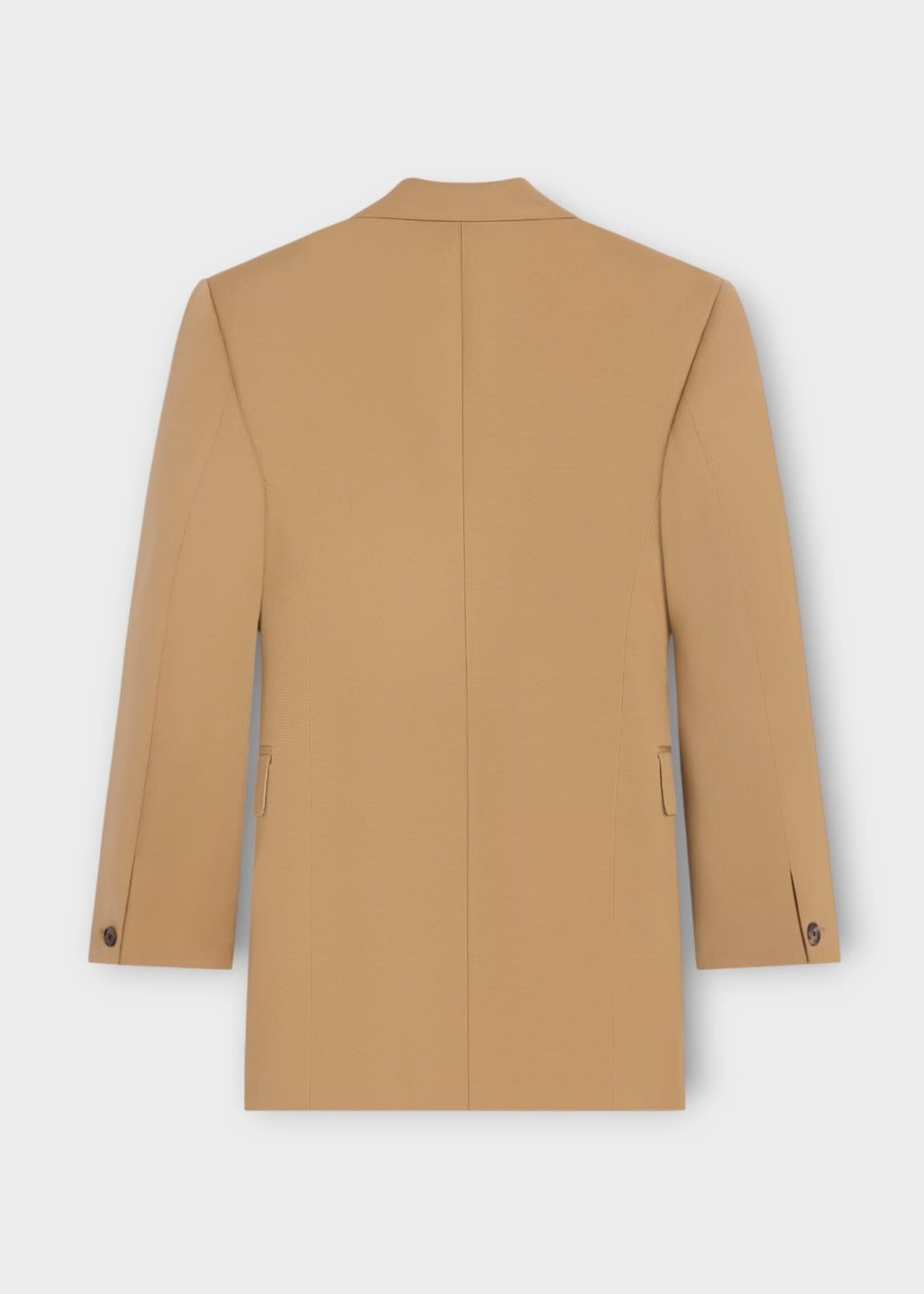 Celine Celine Jacket, Brown, Colonne Wool Single Breast Blazer in Caramel