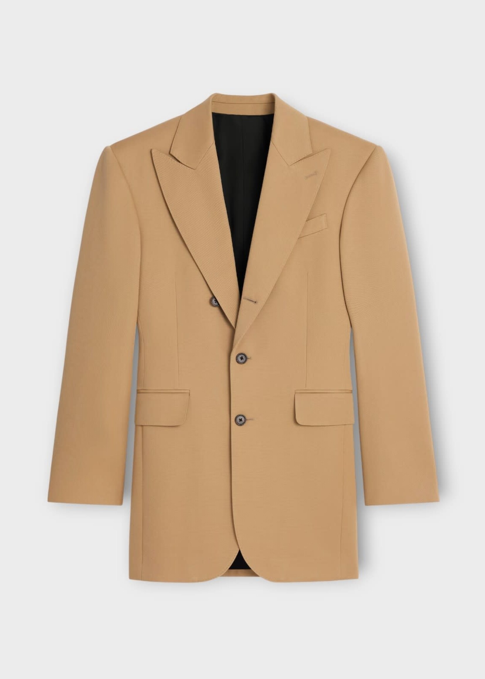 Celine Celine Jacket, Brown, Colonne Wool Single Breast Blazer in Caramel