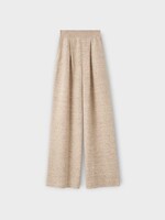 Loro Piana Loro Piana Trousers, Beige, Willow Cashmere & Wool Mix High Rise Flare Leg Pants In Quinoa Cream Biancore