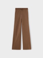 Loro Piana Loro Piana Trousers, Brown, Rio Bodro Cashmere Drawstring Waist Wide Pants In Rustic Brown Melange