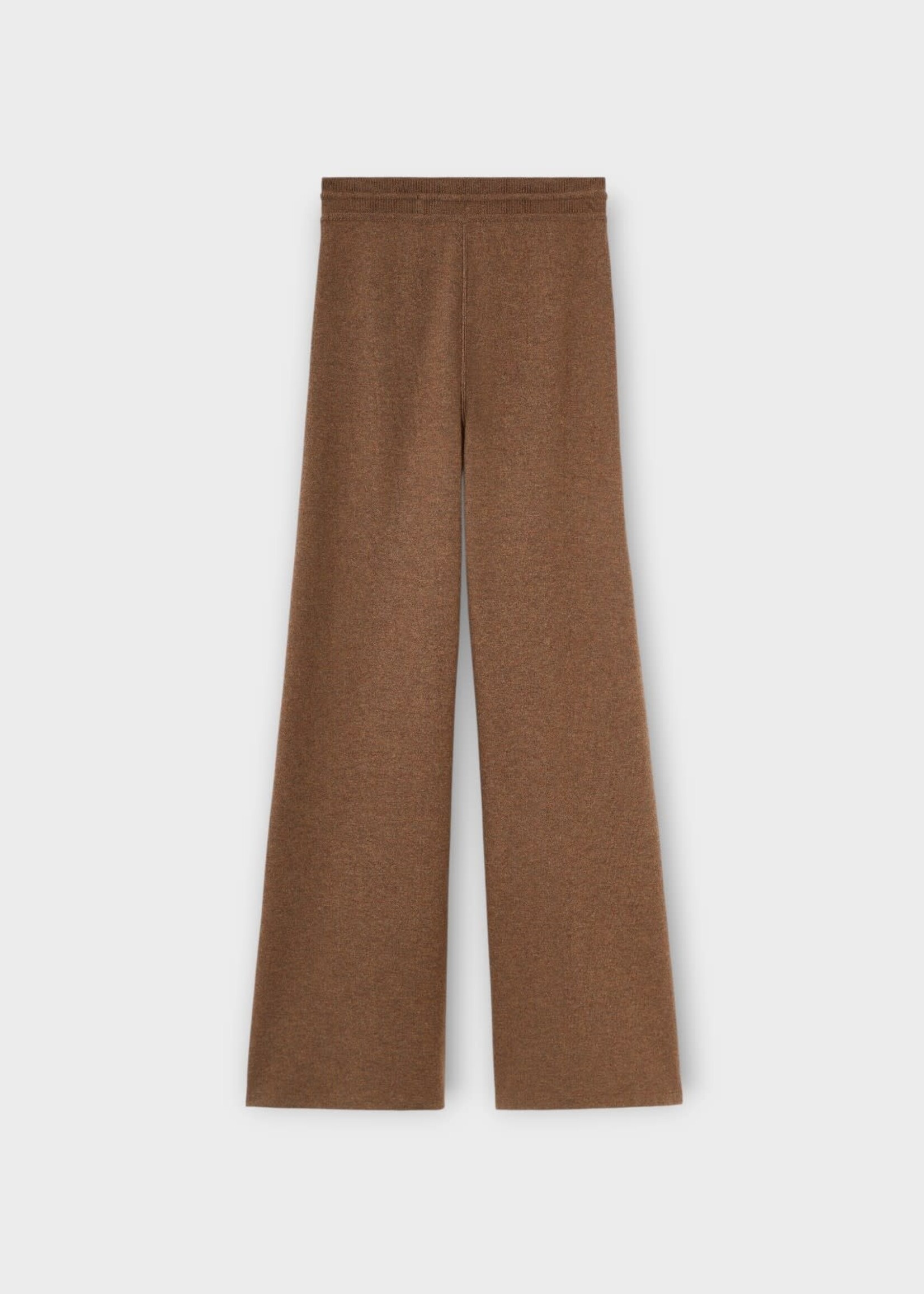 Loro Piana Loro Piana Trousers, Brown, Rio Bodro Cashmere Drawstring Waist Wide Pants In Rustic Brown Melange