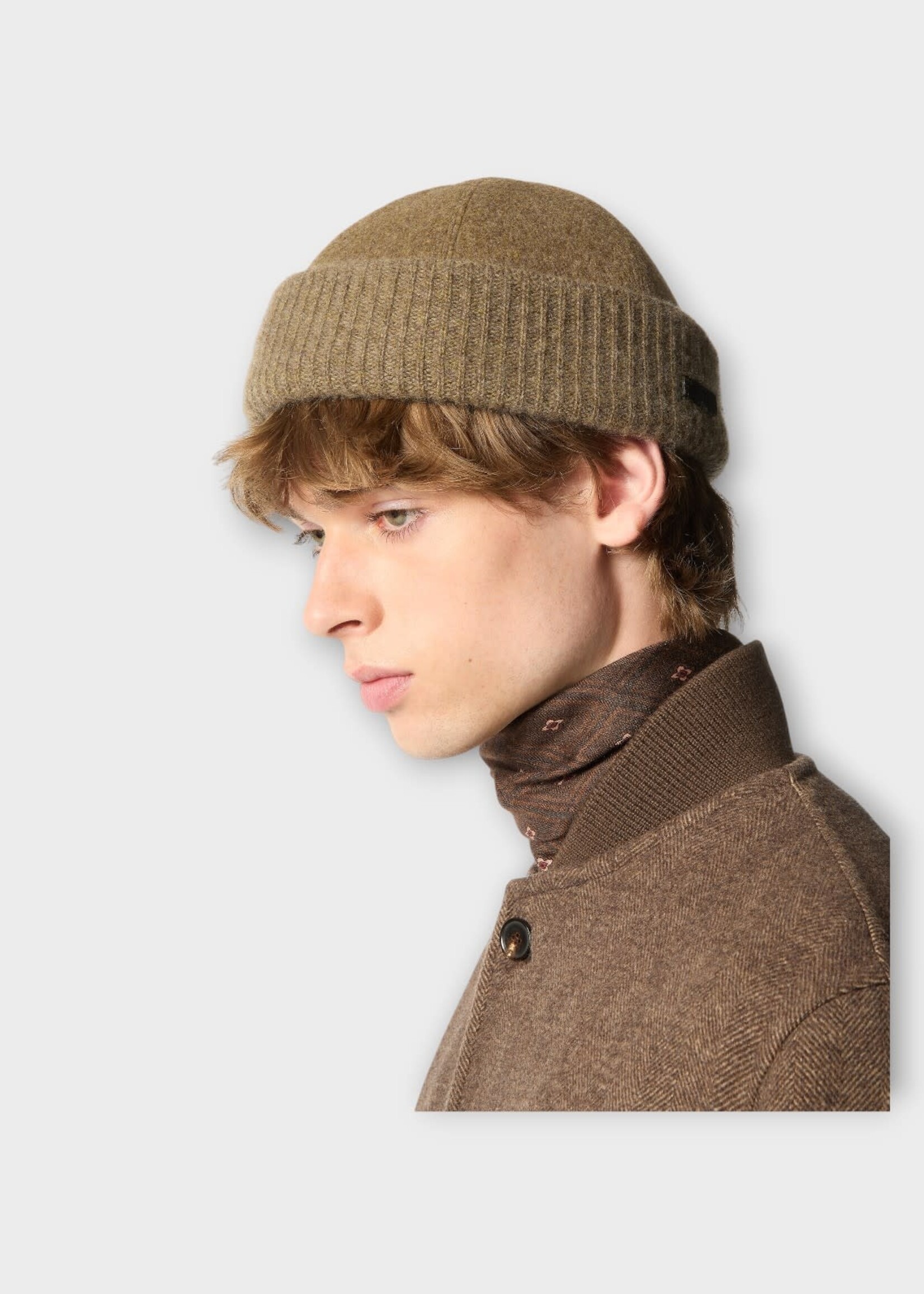 Loro Piana Loro Piana Hat, Green, Brando Beanie Cash Storm & Knit Cash Storm Cotton In Tundra Melange