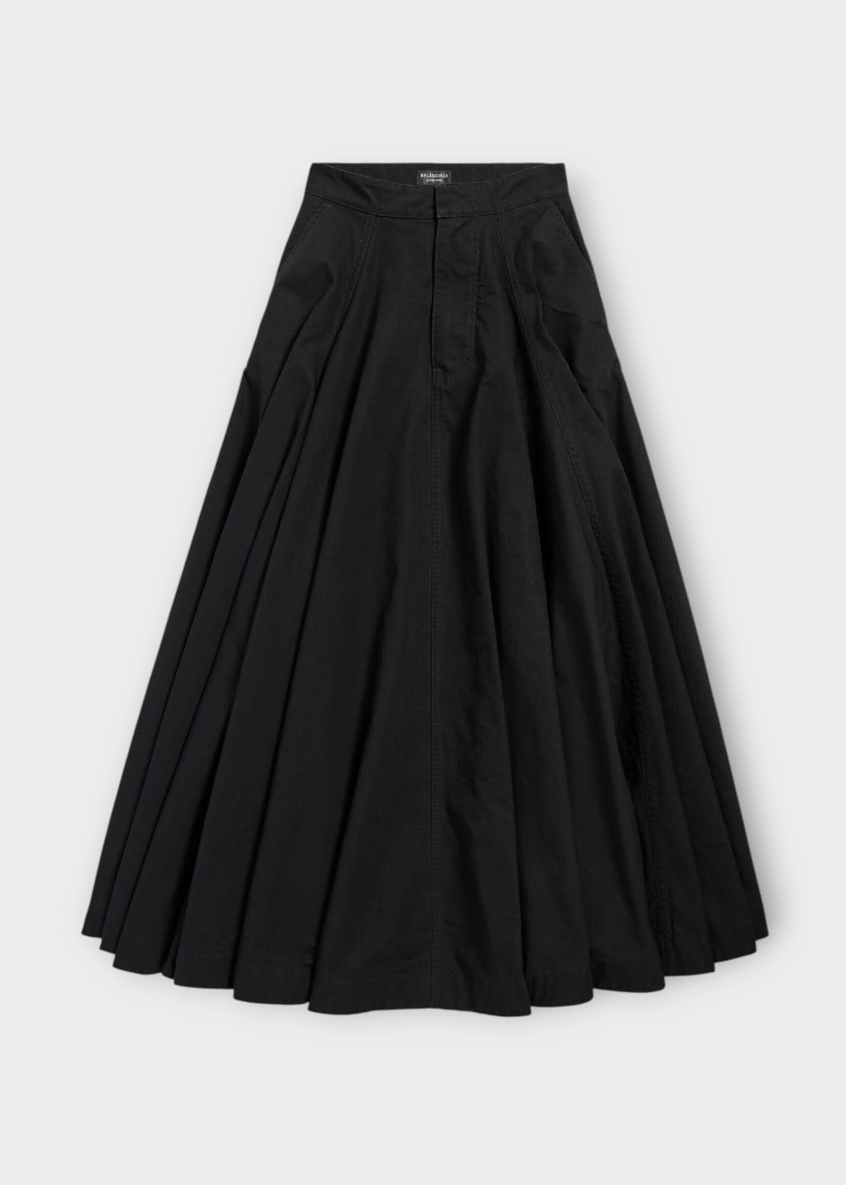 Balenciaga Balenciaga Skirt, Black, Godet Cotton Maxi Skirt in Black #103