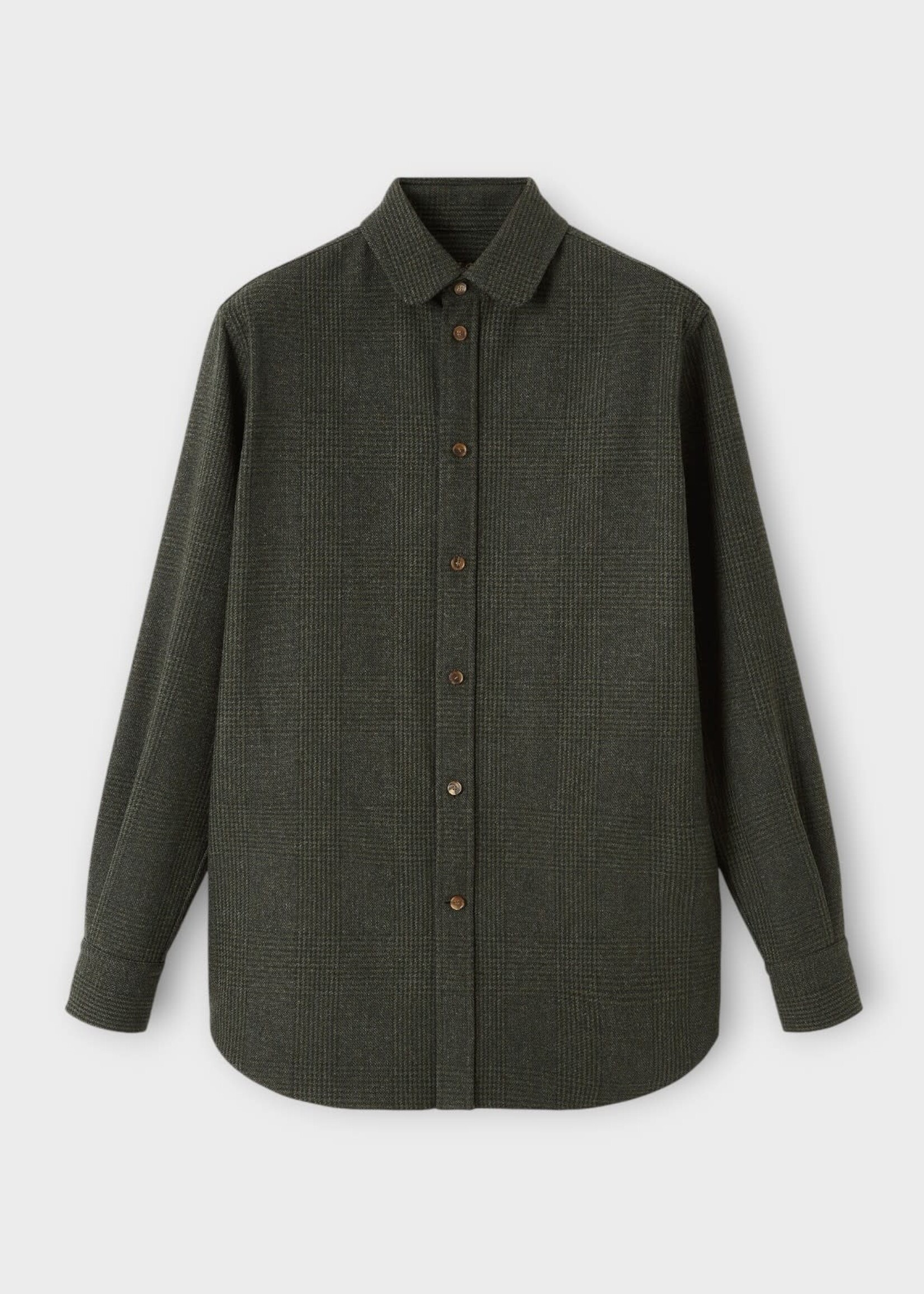 Loro Piana Loro Piana Shirt, Green, Thea Cashmere & Flannel Penny Collar Shirts In Green & Tundra Wales
