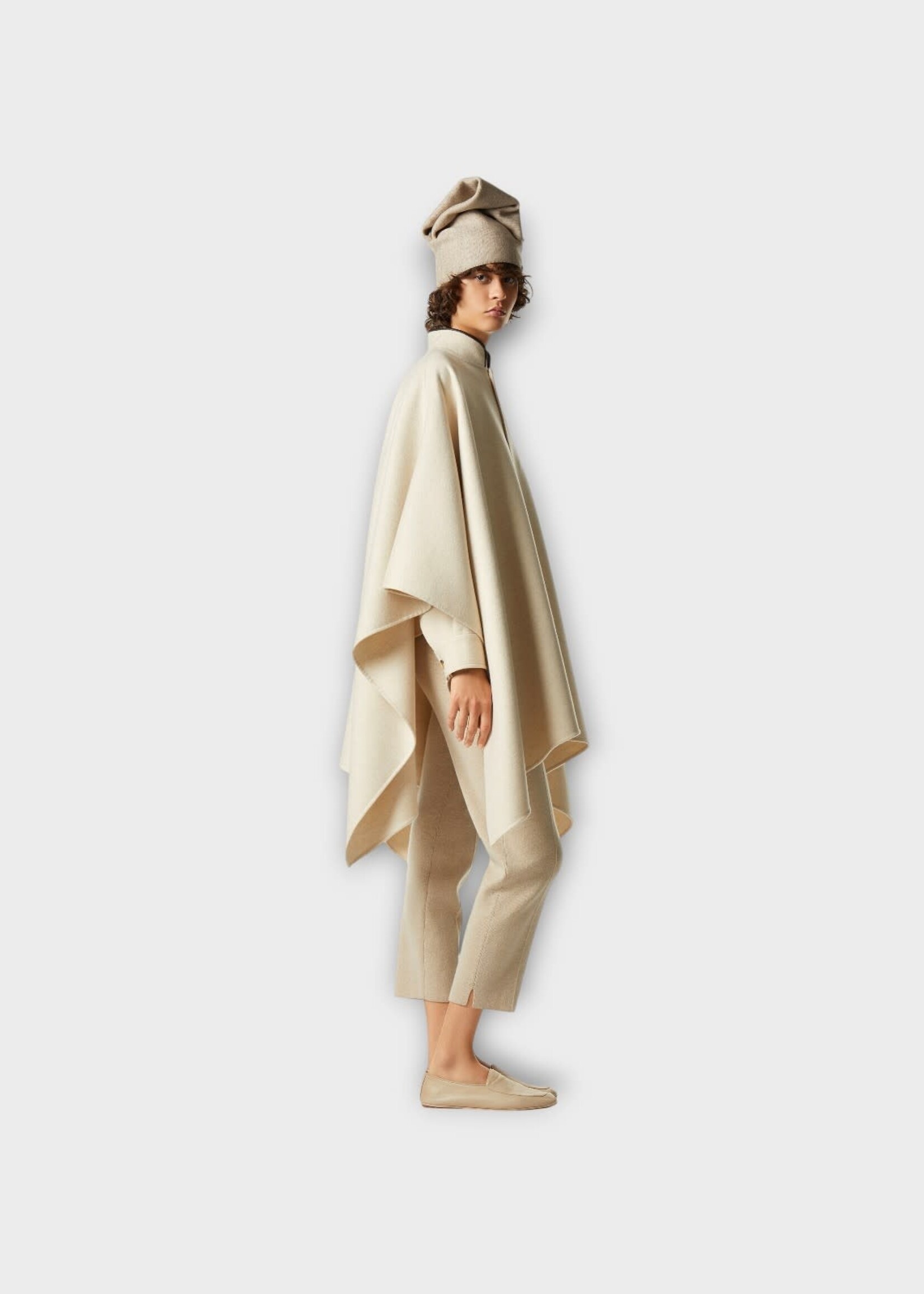 Loro Piana Loro Piana Scarf, White, Spagna Cashmere Bicolour Cape In Natural Melange