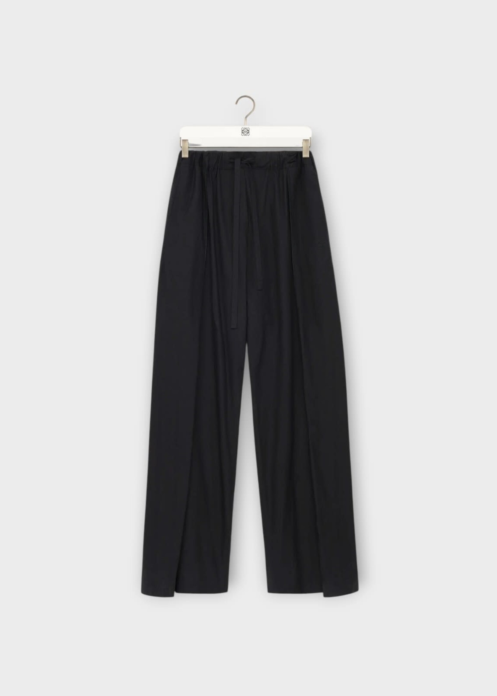 Loewe Loewe Trousers, Black, Silk & Cotton Mid Rise Pleated Pyjama Pants