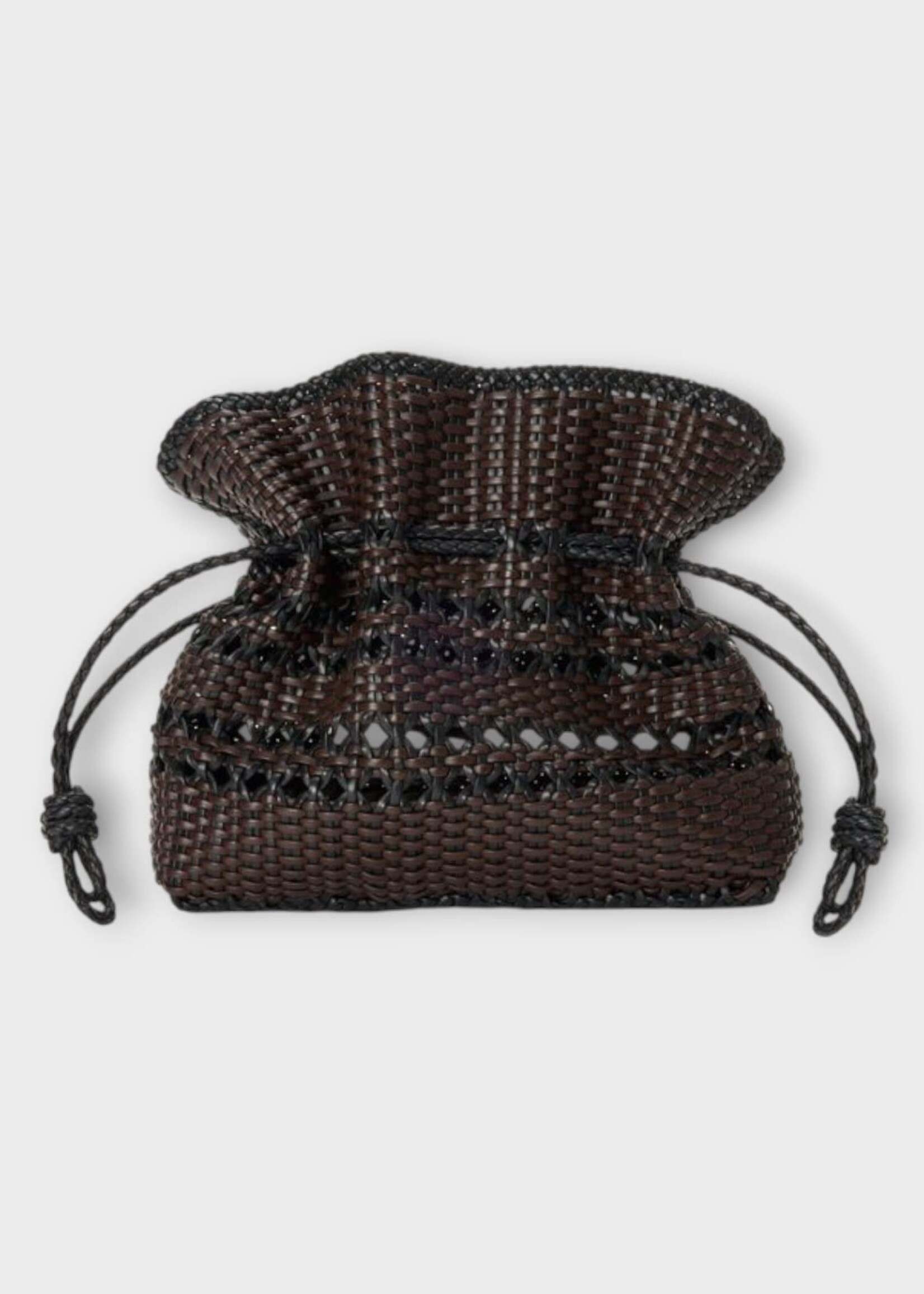 Loewe Loewe Bag, Multi, Flamenco Woven Nappa Medium Clutch Bag In Black & Brown
